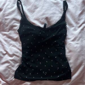 H&M Black Floral Lace Tank Top